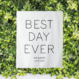Der beste Tag aller Minimalistischen Hochzeitstag Wandteppich