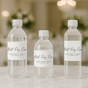 Der beste Tag aller Minimalistischen, sauberen, ei Wasserflaschenetikett