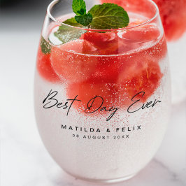 Der beste Tag aller Minimalistischen, sauberen, ei Weinglas Ohne Stiel