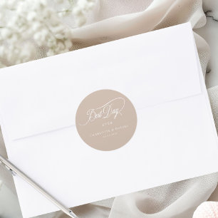 DER BESTE TAG JE! Elegant, Hochzeit Runder Aufkleber