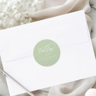 DER BESTE TAG JE! Elegant, Hochzeit Runder Aufkleber
