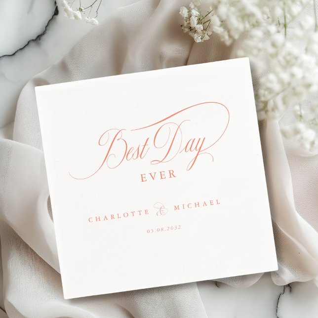 DER BESTE TAG JE! Elegant, Hochzeit Serviette (BEST DAY EVER! Elegant, modern, minimal Wedding Napkins)
