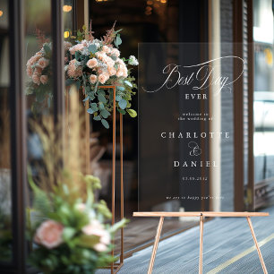 DER BESTE TAG JE! Elegantes Hochzeitsbanner Acrylschild