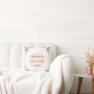 Der beste Tag je Moderne rosa Schwarze Blume Gold  Kissen