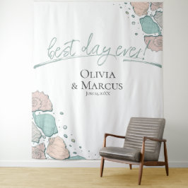 Der beste Tag je Seashell Coral Foto Hintergrund Wandteppich