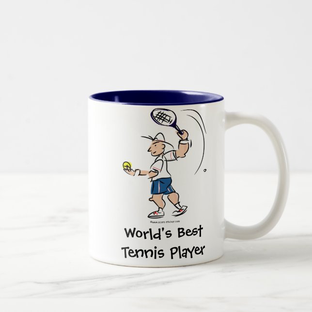 Der beste Tennisspieler der Welt | Kaffeegenehmigu Zweifarbige Tasse (Rechts)