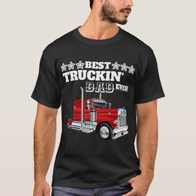 Der beste Trucking-Papa je T-Shirt (Vorderseite)