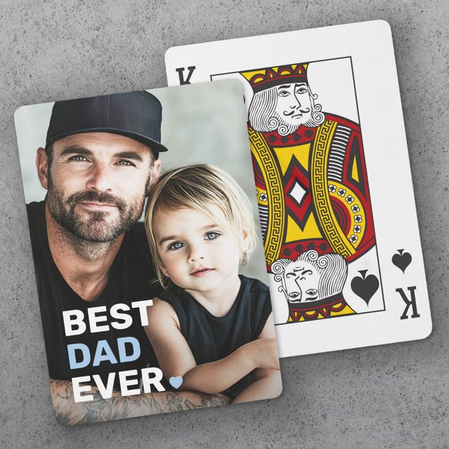 Der beste Vater aller Foto Spielkarten (Best dad ever photo heart fathers day poker cards)