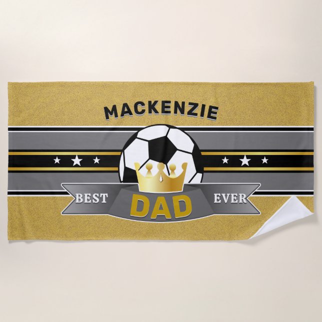 Der beste Vater aller Imitate Gold FOOTBALL Sport Strandtuch (Vorderseite)