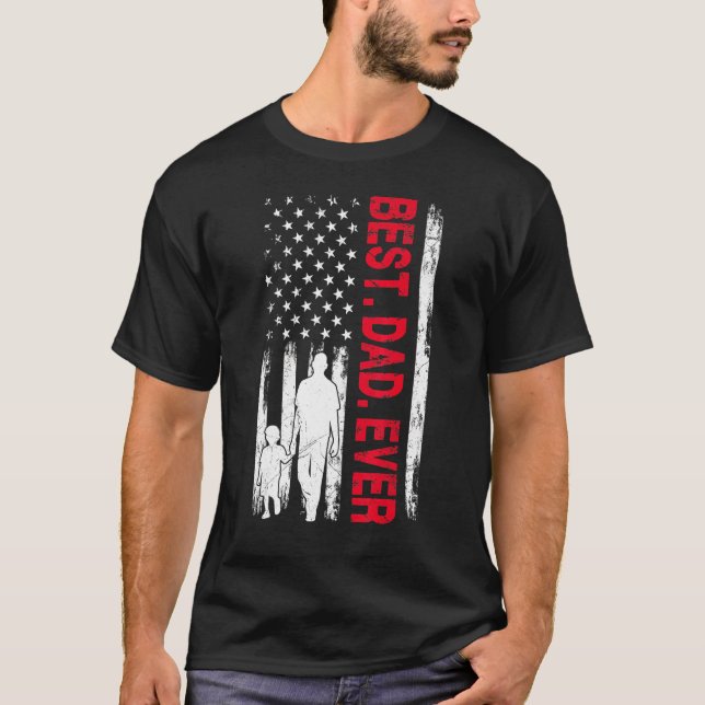 Der beste Vater aller Zeiten mit US-amerikanischer T-Shirt (Vorderseite)