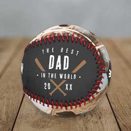 Der beste Vater am Welt-2-Foto Monogram-Vatertag Baseball