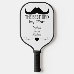 Der beste Vater Black Mustache Vatertag Individuel Pickleball Schläger