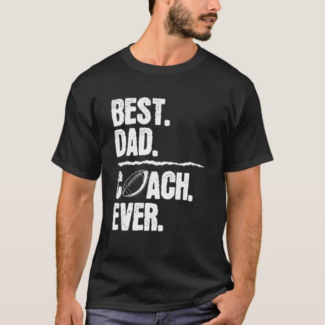 Der beste Vater Coach Ever Football Männer Vaterta T-Shirt (Vorderseite)