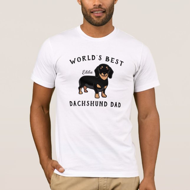 Der beste Vater der Dackel der Welt, Personalisier T-Shirt (Vorderseite)