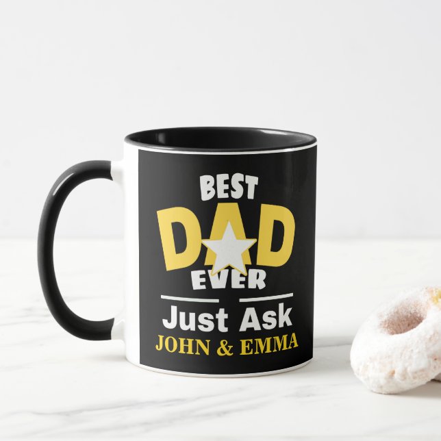 Der beste Vater, der je Gefragt hat... Personalisi Tasse (Mit Donut)