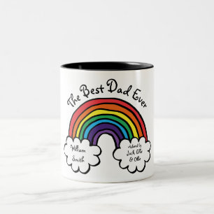 Der beste Vater der je Rainbow Fun Moderne Zweifarbige Tasse