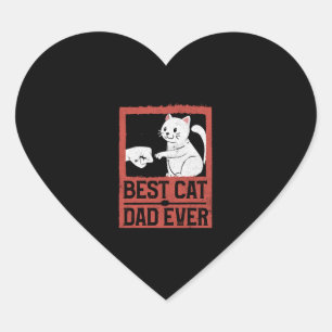 Der beste Vater der Katze je Katze Daddy Purr Love Herz-Aufkleber