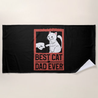 Der beste Vater der Katze je Katze Daddy Purr Love Strandtuch