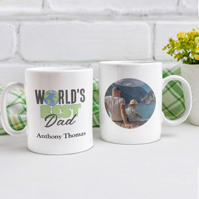 Der beste Vater der niedlichen Welt Kaffeetasse (Worlds Best Dad custom photo mug.)