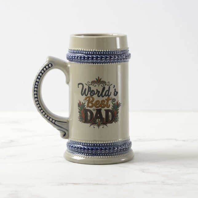 Der beste Vater der Welt 22 oz Stein Bierglas (Links)