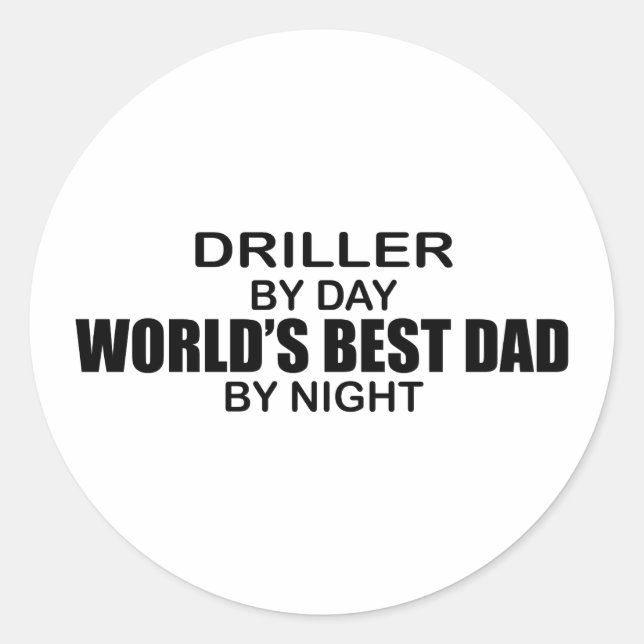 Der beste Vater der Welt - Bohrer Runder Aufkleber (Vorderseite)