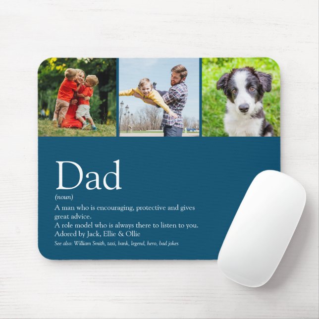 Der beste Vater der Welt Definition 3 Foto Fun Blu Mousepad (Mit Mouse)