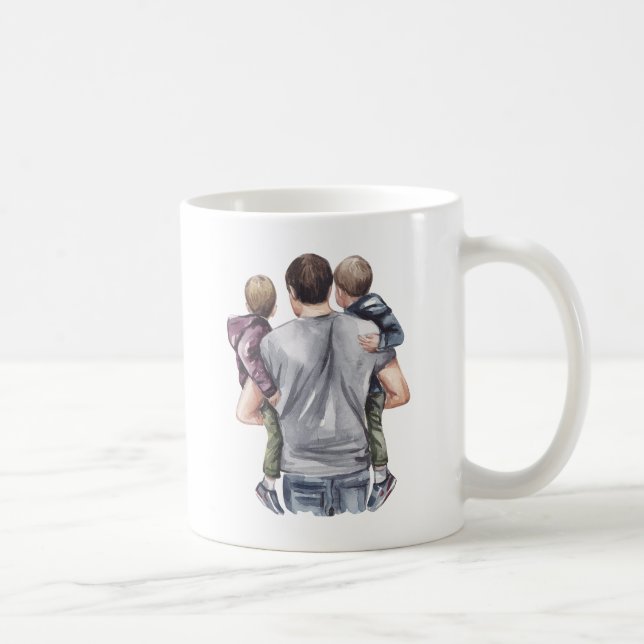Der beste Vater der Welt, der seine zwei Söhne häl Kaffeetasse (Rechts)