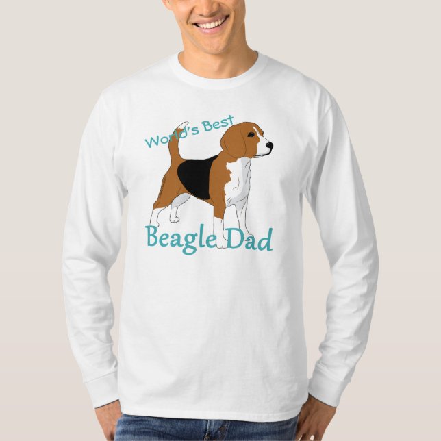 Der beste Vater der Welt für Beagles Personalisier T-Shirt (Vorderseite)