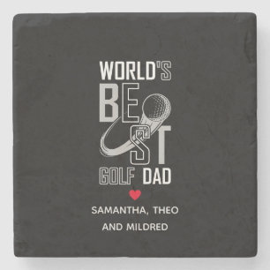 Der beste Vater der Welt Geschenke aus schwarzem Steinuntersetzer