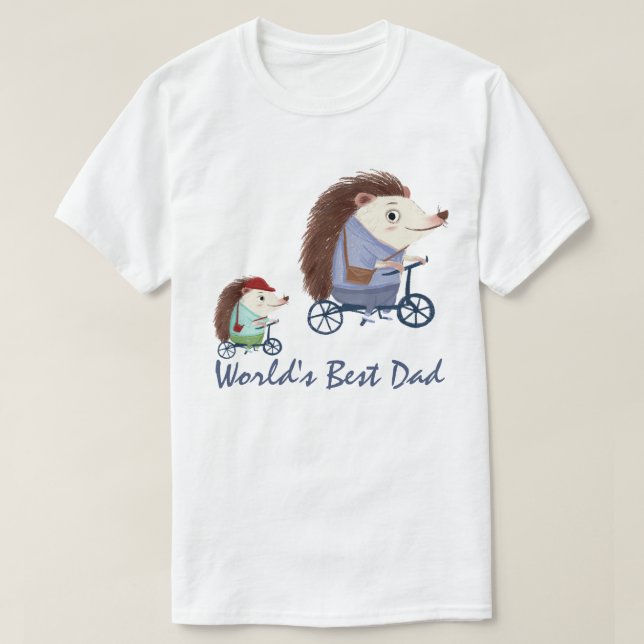 Der beste Vater der Welt - Igel und Baby T - Shirt (Design vorne)