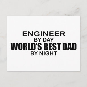 Der beste Vater der Welt - Ingenieur Postkarte