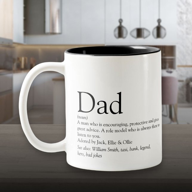 Der beste Vater der Welt je Daddy Father Definitio Zweifarbige Tasse (World's Best Ever Dad Daddy Father Definition Fun Two-Tone Coffee Mug)