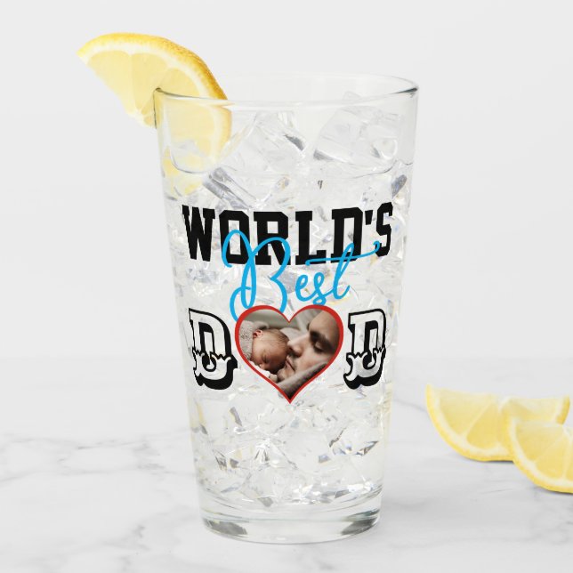 Der beste Vater der Welt mit Foto Glas (Vorderseite Ice)