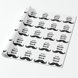 Der beste Vater der Welt - Mustache Geschenkpapier