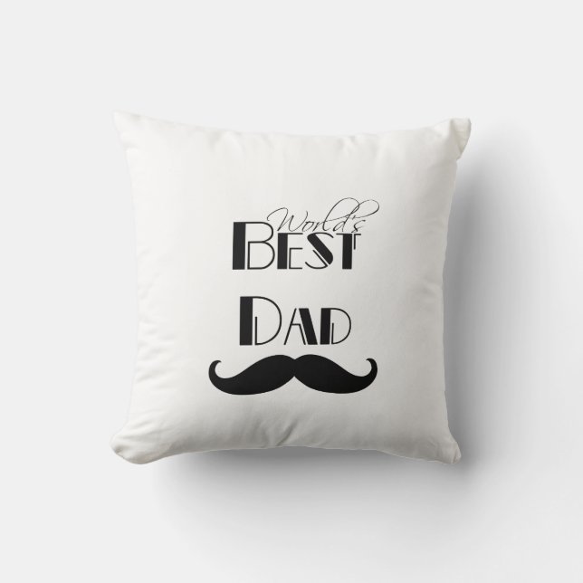 Der beste Vater der Welt - Mustache Kissen (Vorderseite)