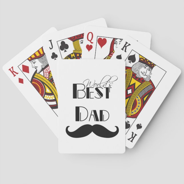 Der beste Vater der Welt - Mustache Spielkarten (Rückseite)