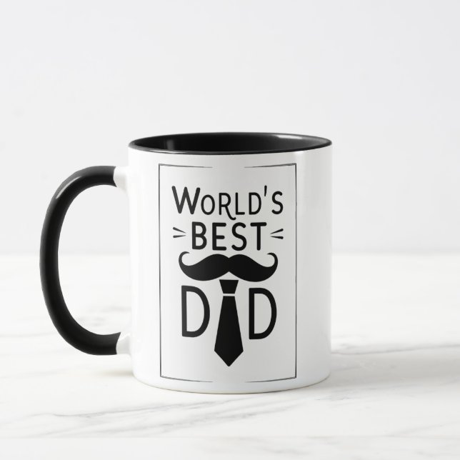 Der beste Vater der Welt - Mustache und Krawatte Tasse (Links)