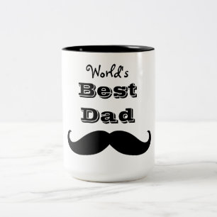 Der beste Vater der Welt - Mustache Zweifarbige Tasse