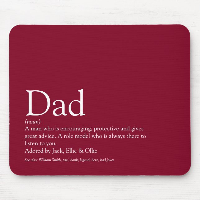 Der beste Vater der Welt Papa Father definiert Bur Mousepad (Vorne)