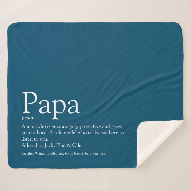 Der beste Vater der Welt, Papa, Vater definiert Bl Sherpadecke (Vorderseite (Horizontal))