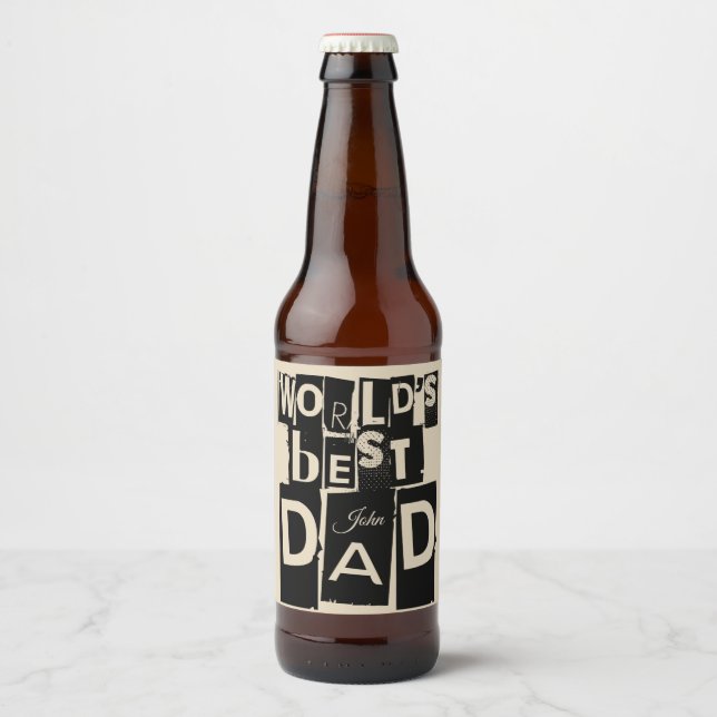 Der beste Vater der Welt, schwarze Typografie, Nam Bierflaschenetikett (Vorderseite)