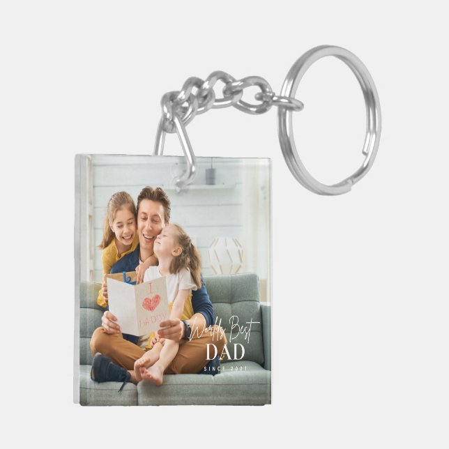 Der beste Vater der Welt seit 20XX Foto Schlüsselanhänger (Rückseite links)