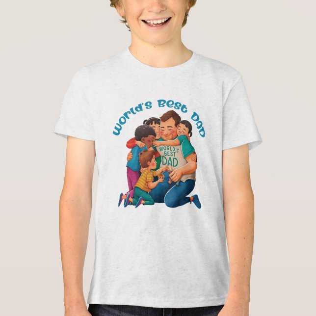 Der beste VATER der Welt Tri-Blend Shirt (Vorderseite)