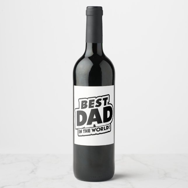 Der beste Vater des Vaters in der Welt Weinetikett (Vorderseite)