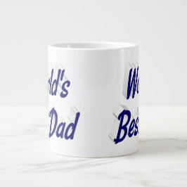 Der beste Vater dunkelblau 3D-Text-Tag der Geburts Jumbo-Tasse