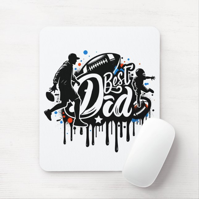 Der beste Vater Football Vater und Sohn von Mouse  Mousepad (Mit Mouse)