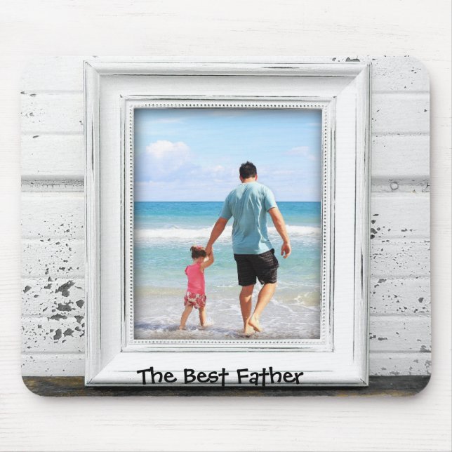 Der beste Vater - gerahmtes editable Foto u. Text Mousepad (Vorne)