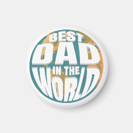 Der beste Vater im Retro Earth Magnet