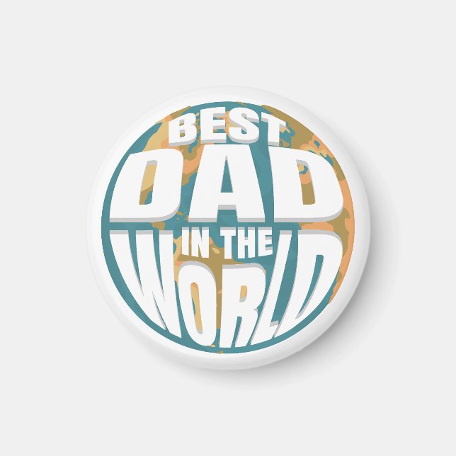 Der beste Vater im Retro Earth Magnet (Vorne)