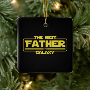 Der beste Vater in der Galaxy Väter Tag Geschenk Keramikornament
